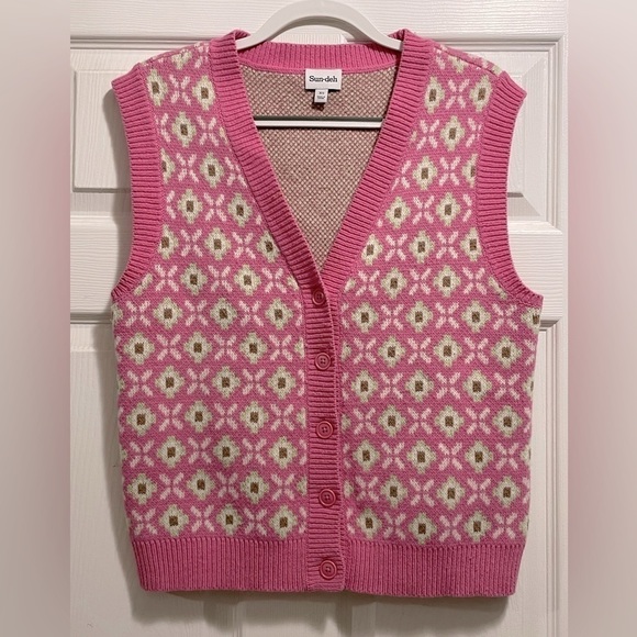 Aritzia Sunday Best Preston Sweater Vest Sugarbrush Green Wool Blend Sun Deh XS - Picture 2 of 9